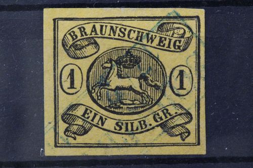 Braunschweig, MiNr. 6, gestempelt