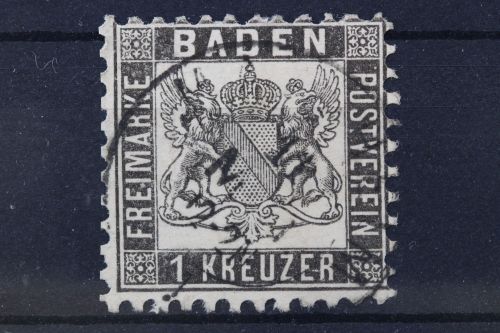 Baden, MiNr. 13, gestempelt