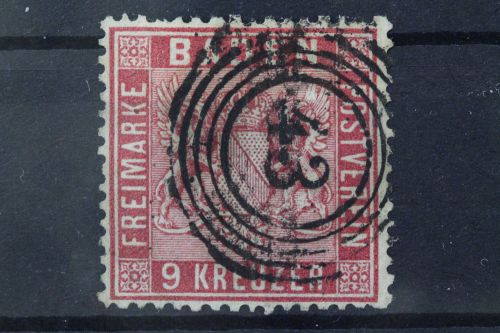 Baden, MiNr. 12, gestempelt