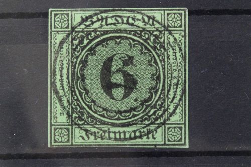 Baden, MiNr. 3 b, gestempelt