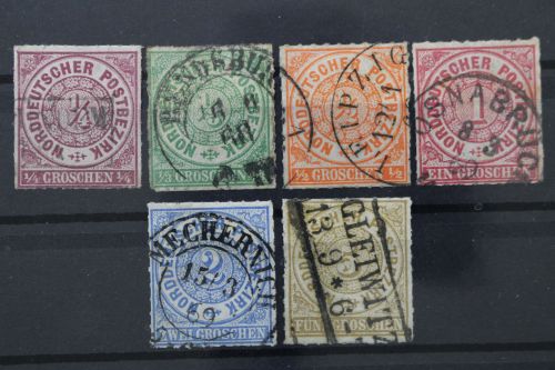 Nordeutscher Postbezirk, MiNr. 1-6, gestempelt