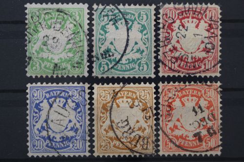Bayern, MiNr. 37-42, gestempelt