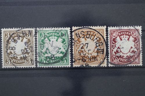 Bayern, MiNr. 60-63, gestempelt