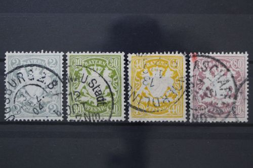 Bayern, MiNr. 65-68, gestempelt