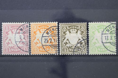 Bayern, MiNr. 71-74, gestempelt