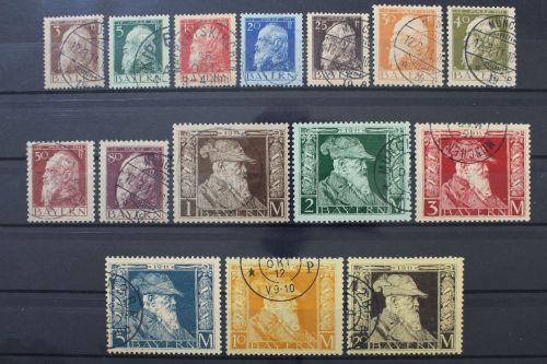 Bayern, MiNr. 76-91 Type I, gestempelt