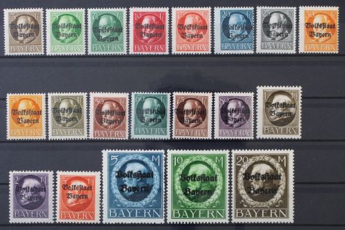 Bayern, MiNr. 116-135 II B, postfrisch