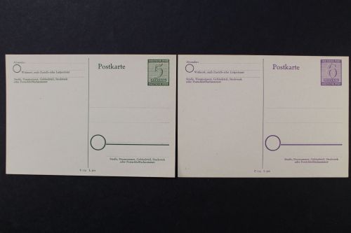 Sowj. Zone, MiNr. P 16 + P 17, ungebraucht