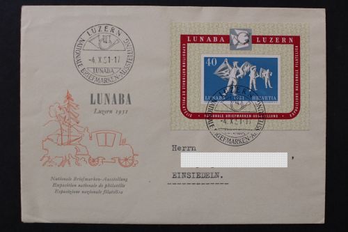 Schweiz, MiNr. Block 14, Brief
