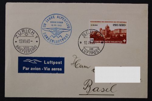Schweiz, MiNr. 422, FDC