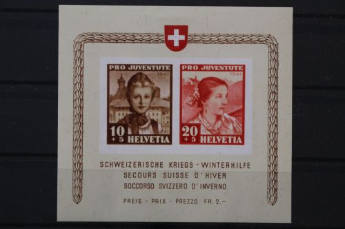 Schweiz, MiNr. Block 6, Falz