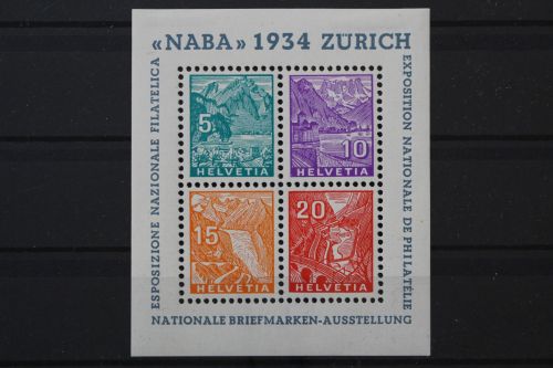 Schweiz, MiNr. Block 1, Falz