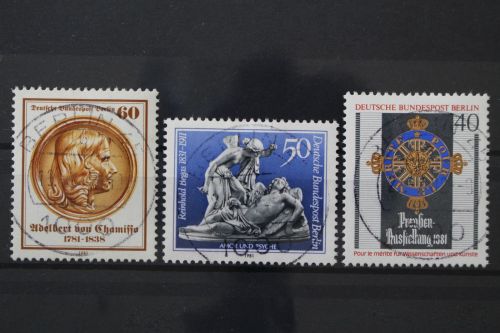 Berlin, MiNr. 638, 647 + 648 zentrisch Berlin 45, gestempelt