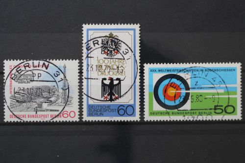 Berlin, MiNr. 591, 598 + 599 zentrisch Berlin 31 bzw. 45, gestempelt