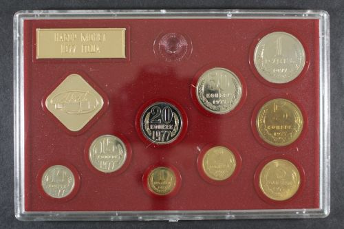 Sowjetunion, Kursmünzensatz, 1977, Unzirkuliert / Unc