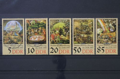 DDR, MiNr. 3269.3273, zentrisch gestempelt