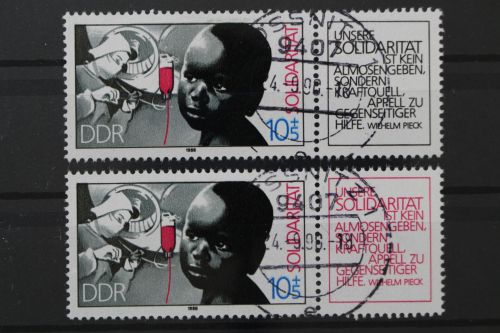 DDR, MiNr. 3202 a + b, zentrisch gestempelt