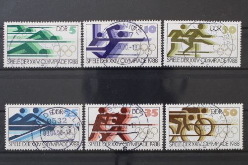 DDR, MiNr. 3183-3188, zentrisch gestempelt