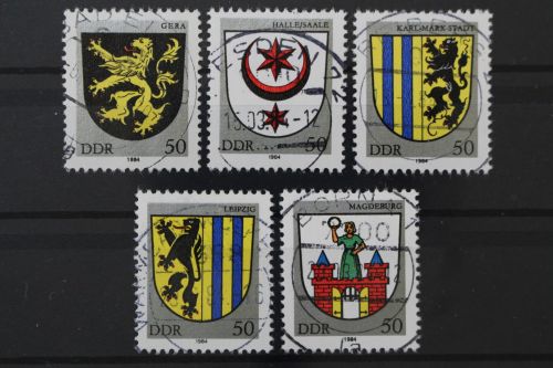 DDR, MiNr. 2857-2861, zentrisch gestempelt