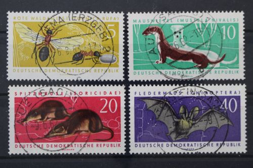 DDR, MiNr. 869-872 zentrisch Aue, gestempelt