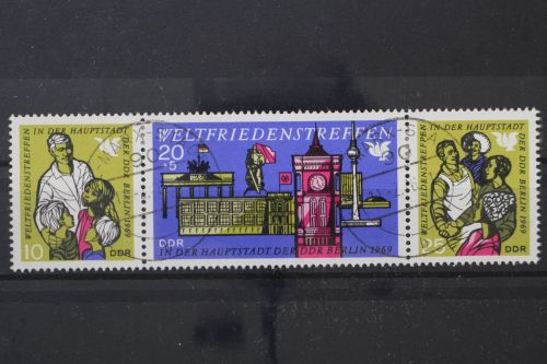 DDR, MiNr. 1478-1480 Dreierstreifen, zentrisch gestempelt