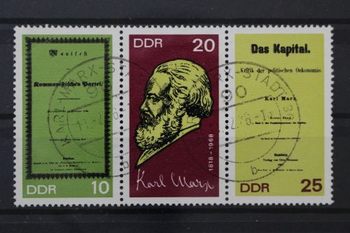 DDR, MiNr. 1365-1367 A Dreierstreifen, zentrisch gestempelt