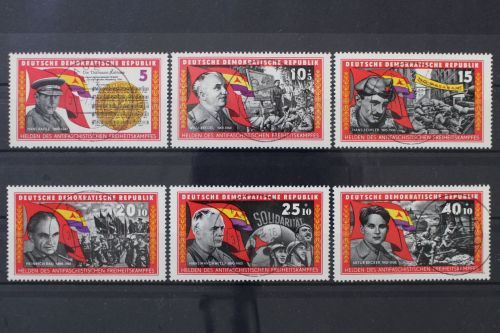 DDR, MiNr. 1196-1201 zentrisch Aue, gestempelt