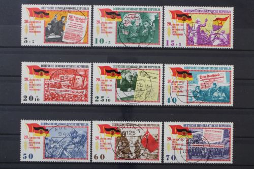 DDR, MiNr. 1102-1110, zentrisch gestempelt