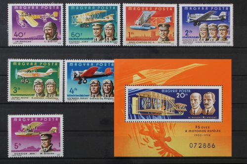 Ungarn, MiNr. 3275-3281 A + Block 129 A, postfrisch