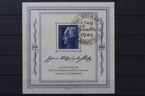 Sowjetische Zone, MiNr. Block 6, SST Weimar Namenszug, gestempelt