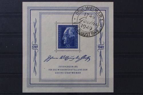 Sowjetische Zone, MiNr. Block 6, SST Weimar Namenszug, gestempelt