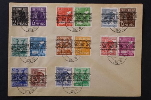 Bizone, MiNr. 36-51 I, Berlin Vorläufer, Brief