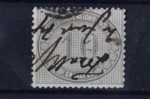 Deutsches Reich, MiNr. 12, Federzugentwertung, Fotobefund