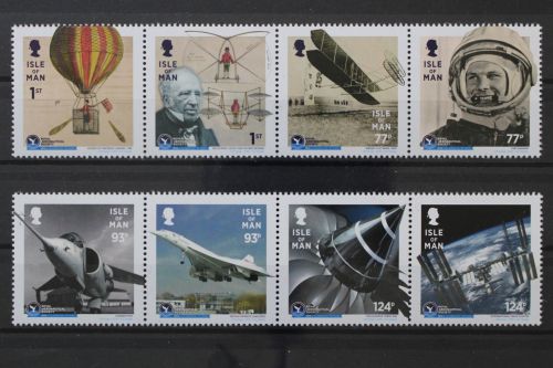 Isle of Man, Flugzeuge, MiNr. 2102-2109 Viererstreifen, postfrisch