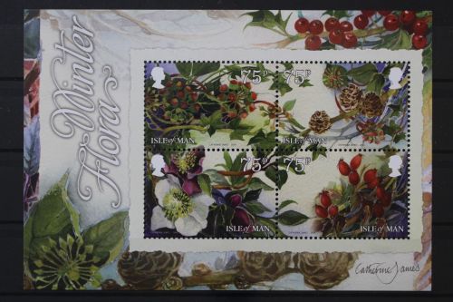 Isle of Man, Blumen, MiNr. Block 91, postfrisch
