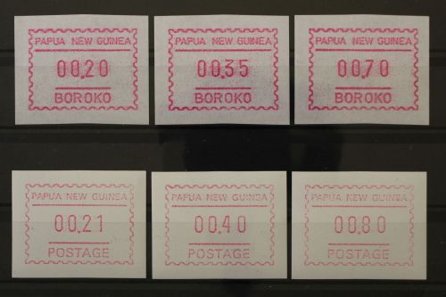 Papua Neuguinea, Automaten, MiNr. 1 +2 (6 Werte), postfrisch