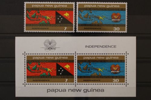 Papua Neuguinea, MiNr. 296-297 + Block 1, postfrisch