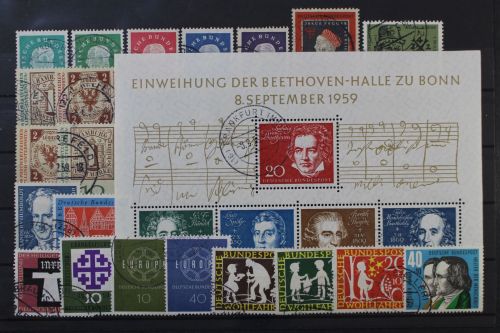 Deutschland (BRD), MiNr. 302-325 Jahrgang 1959, gestempelt