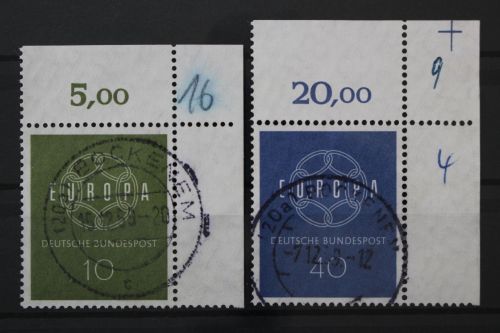 Deutschland (BRD), MiNr. 320-321 Ecke rechts oben, gestempelt