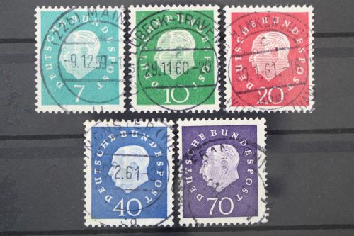 Deutschland (BRD), MiNr. 302-306 zentrisch gestempelt