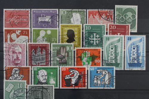 Deutschland (BRD), MiNr. 227-248, Jahrgang 1956, gestempelt