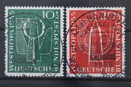 Deutschland (BRD), MiNr. 217-218 zentrisch Hannover, gestempelt