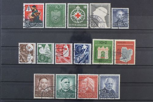 Deutschland (BRD), MiNr. 162-176, Jahrgang 1953, gestempelt