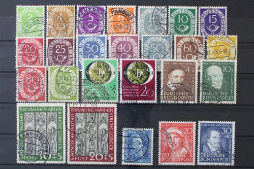 Deutschland (BRD), MiNr. 123-147, Jahrgang 1951, gestempelt