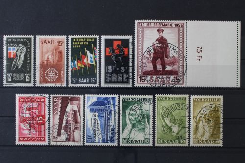 Saarland, MiNr. 357-367, Jahrgang 1955, gestempelt