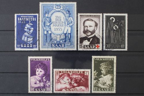 Saarland, MiNr. 341-347, Jahrgang 1953, gestempelt