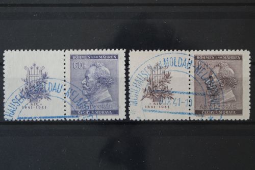 Böhmen & Mähren, MiNr. 73-74 Zierfelder links, gestempelt