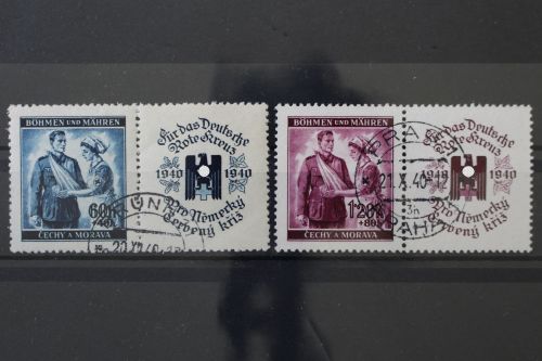 Böhmen & Mähren, MiNr. 53-54 Zierfelder rechts, gestempelt