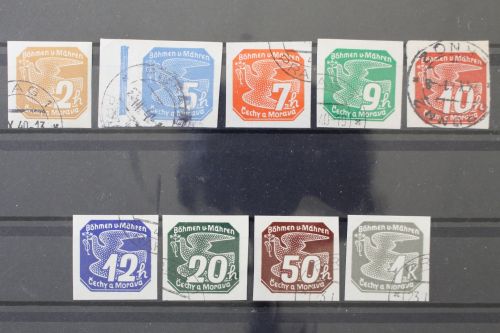 Böhmen & Mähren, MiNr. 42-50, gestempelt