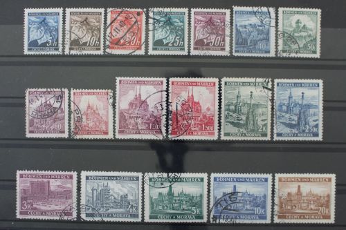 Böhmen & Mähren, MiNr. 20-37, gestempelt